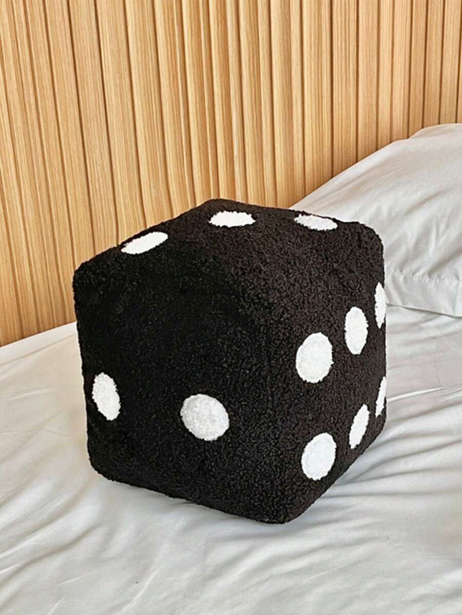 1pc Dice Shaped Decorative Throw Pillow, Dorm Bedding, Dorm Decor, Comfortable & Fun Simulated Dice Design, Suitable For Sofa Cushions And Home Decor, Machine Washable, All Season, Polyester Filled Pillow With Zipper Closure