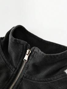 Vintage Washed Distressed Denim Top For Teenage Boys