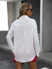 Aveloria Blusa de manga larga con estampado de colocación elegante para el desplazamiento