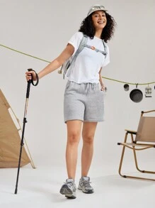 In My Nature 女士可拆卸休闲日常灰色运动运动裤 - 灰色 - 查看 6