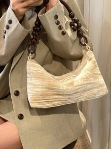 Borsa a tracolla a forma di nuvola, borsa a forma di raviolo di design alla moda, caratterizzata da tessuto in velluto