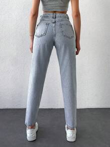 Cloudara Zipper Fly Tapered Jeans - Light Wash - View 2