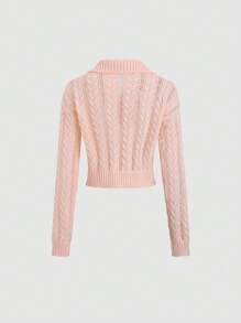 Sweetra Women's Drawstring Long Sleeve Casual Simple Sweet Solid Color Sweater Knit Pullover Fall Winter Outfit