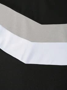 Manfinity Homme Men's Contrast Striped Print Round Neck Short Sleeve T-Shirt & Drawstring Pocket Casual Pants Set - Multicolor - View 6