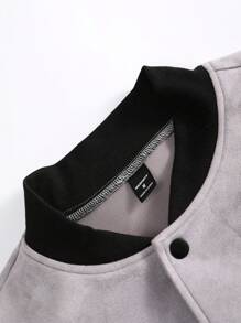 Manfinity Homme Men Zip Detail Bomber Jacket For Dailywear - Grey - View 4