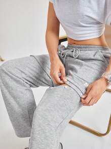 In My Nature 女士可拆卸休闲日常灰色运动运动裤 - 灰色 - 查看 7