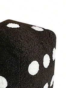 1pc Dice Shaped Decorative Throw Pillow, Dorm Bedding, Dorm Decor, Comfortable & Fun Simulated Dice Design, Suitable For Sofa Cushions And Home Decor, Machine Washable, All Season, Polyester Filled Pillow With Zipper Closure - Black - View 6