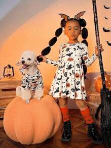 PETSIN 1 Pc Pet Halloween Cute Pumpkin & Bat Sweatshirt - Multicolor - View 6