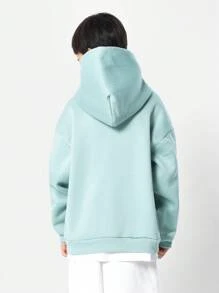 SUMWON Youngsters Oversized Pullover Sweatshirt With Drawstring Hood Casual Leisure Style Winter Fall Collection Kangaroo Pocket Loungewear
