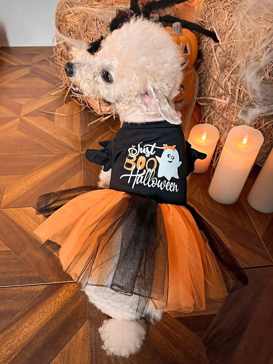 PETSIN 万圣节鬼魂印花宠物连衣裙 - 彩色 - 查看 1