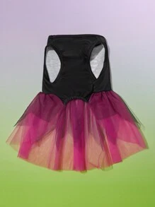 PETSIN Váy lưới in hình bộ xương cho thú cưng Halloween - Hồng - Xem 4