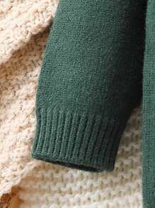 Baby Girl's Knit Round Neck Long Sleeve Romper Outfit