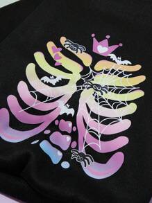 PETSIN 1pc Pet Skeleton Print Sweatshirt, Halloween - Multicolor - View 6