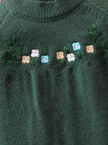 Baby Girl's Knit Round Neck Long Sleeve Romper Outfit