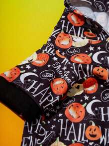 PETSIN 1pc Halloween Pet Pumpkin & Bat Design Hooded Sweatshirt - Multicolor - View 6