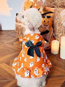 PETSIN 1 件哥特式公主风格宠物狗泡泡袖连衣裙 - 彩色 - 查看 1