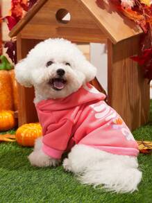 PETSIN Sudadera con capucha rosada de Halloween con estampado de huesos - Multicolor - Ver 7
