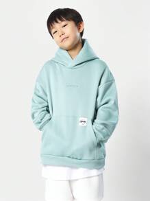 SUMWON Youngsters Oversized Pullover Sweatshirt With Drawstring Hood Casual Leisure Style Winter Fall Collection Kangaroo Pocket Loungewear