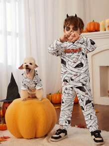 PETSIN 1pc Pet Mummy Hooded Sweatshirt