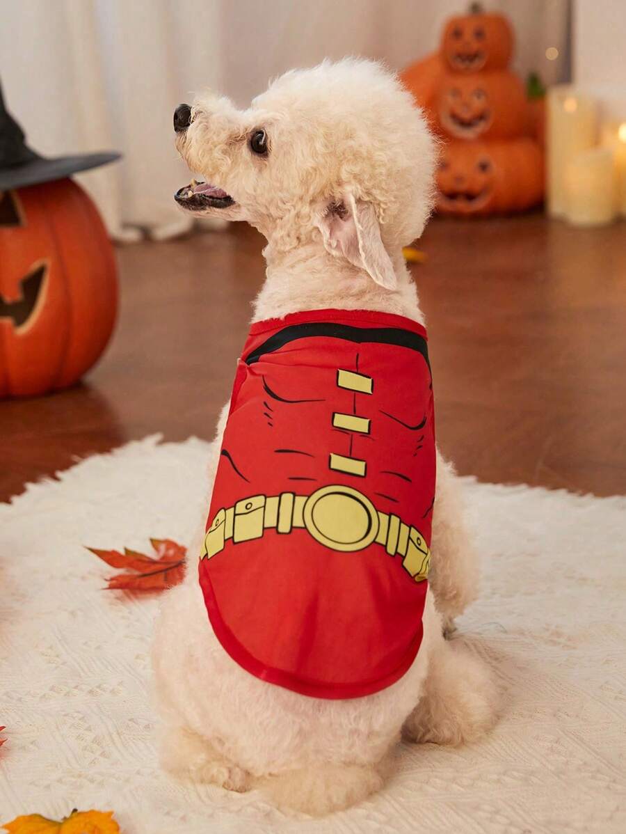 PETSIN 1pc Lightweight & Breathable Halloween Costume Pet Cat/Dog Vest - Multicolor - View 1