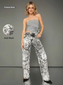 优质 100% 纯棉直筒木匠牛仔裤 - 黑色 - 查看 12