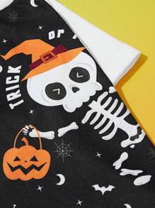 PETSIN Camiseta de esqueleto de calabaza de Halloween para mascotas