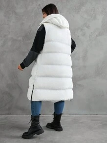 RueChic Veste femme blanche avec zip détaillée, pour l'hiver