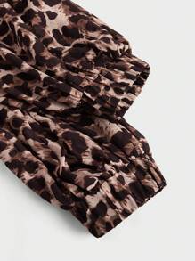 Manfinity VCAY Men's Fashionable Casual Leopard Print Slim Fit Long Sleeve Shirt - Brown - View 3