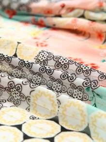 Acelitt Summer Women's Bohemian Style Polka Dot Printed Bat Sleeves, Loose Casual Kimono Cover, Travel Beach Vacation