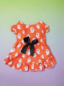 PETSIN 1 件哥特式公主风格宠物狗泡泡袖连衣裙 - 彩色 - 查看 2