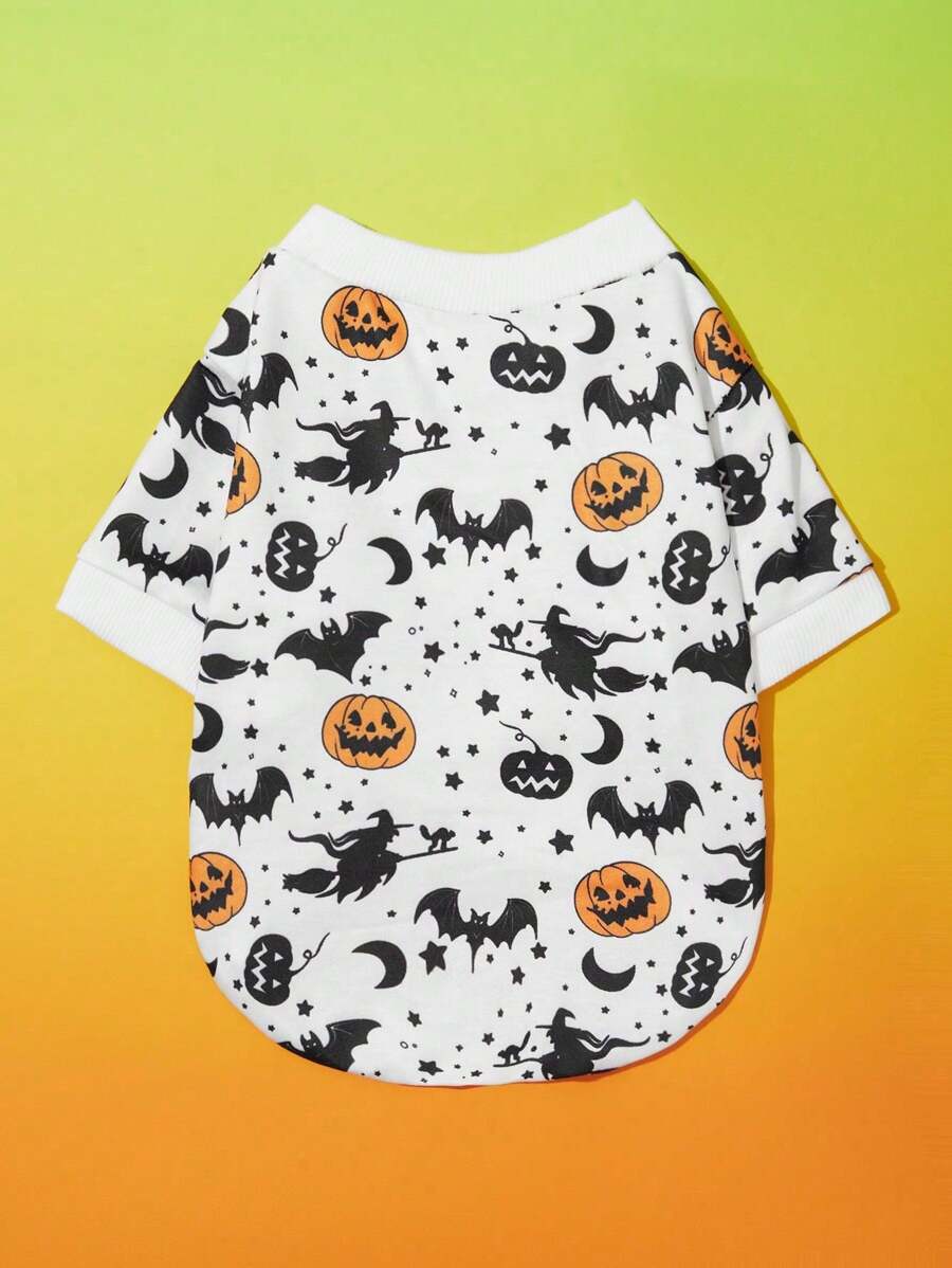 PETSIN 1 Pc Pet Halloween Cute Pumpkin & Bat Sweatshirt - Multicolor - View 1
