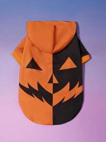 PETSIN Halloween Printed Pet Hooded Sweatshirt - Multicolor - View 1
