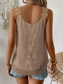 EMERY ROSE Women's Plain Minimalist Sleeveless Tank Top - Khaki - View 2