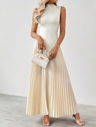 SHEIN Tall 女性優雅褶皺修身A字裙