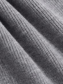 DAZY 女士纯色简约针织毛衣裙，休闲日常穿着 - 灰色 - 查看 9