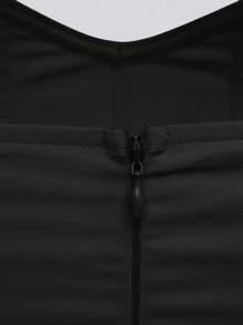 L'Amorae Off Shoulder Ruffle Wrap Hem Dress - Black - View 8