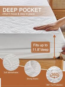 纯色柔软舒适床笠，适合卧室，四季皆宜 - 白色 - 查看 4