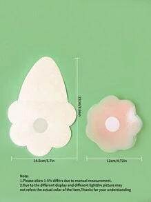 2 pares de pezoneras reutilizables de silicona con forma de nube para tallas grandes, sujetador invisible - Albaricoque - Ver 5