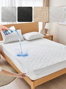 纯色柔软舒适床笠，适合卧室，四季皆宜 - 白色 - 查看 1