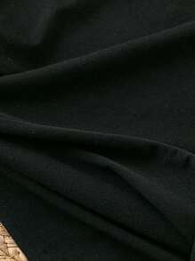 SHEIN LUNE 女士休闲唇印露背背心，夏季 - 黑色 - 查看 3