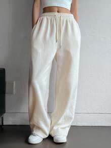 DAZY Dazy X KIMYOUJUNG Collection Women's Drawstring Pocket Straight Loose Casual Comfy Solid Color Pants