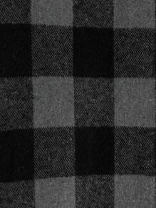 RueChic Men's Fashionable Classic Plaid Pattern Hooded Shirt Jacket - Grey - View 6
