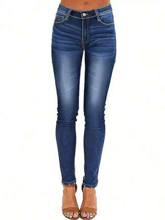 洗水彈性修身褲