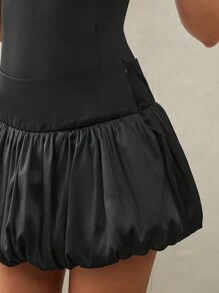 Hauture Bubble Hem Mini Skirt