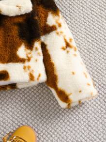 Genkimix Kids Young Girl Zip-Up Long Sleeve Sherpa Collar Fleece Jacket, Autumn/Winter - White - View 4