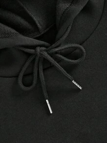 ROMWE Grunge Punk Áo nỉ có mũ trùm đầu in họa tiết Gothic dành cho nữ, trang phục thường ngày - màu đen - Xem 4