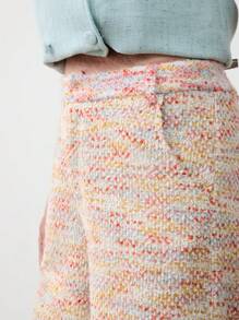 SHEIN LUNE بنطلون كابري نسائي فضفاض واسع الساق بجيوب وطباعة تعتيق - متعدد الألوان - مشاهدة 5