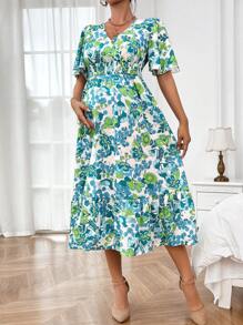 SHEIN Floral Print Casual Maternity Dress For Summer - Multicolor - View 5