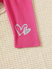 2pcs Baby Girls' Cute Letter Print Long Sleeve Outfit Set - Multicolor - View 8