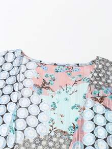 Acelitt Summer Women's Bohemian Style Polka Dot Printed Bat Sleeves, Loose Casual Kimono Cover, Travel Beach Vacation